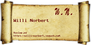 Willi Norbert névjegykártya